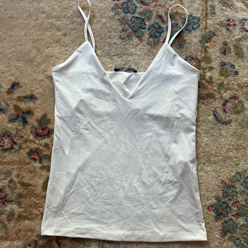 zara white tank top